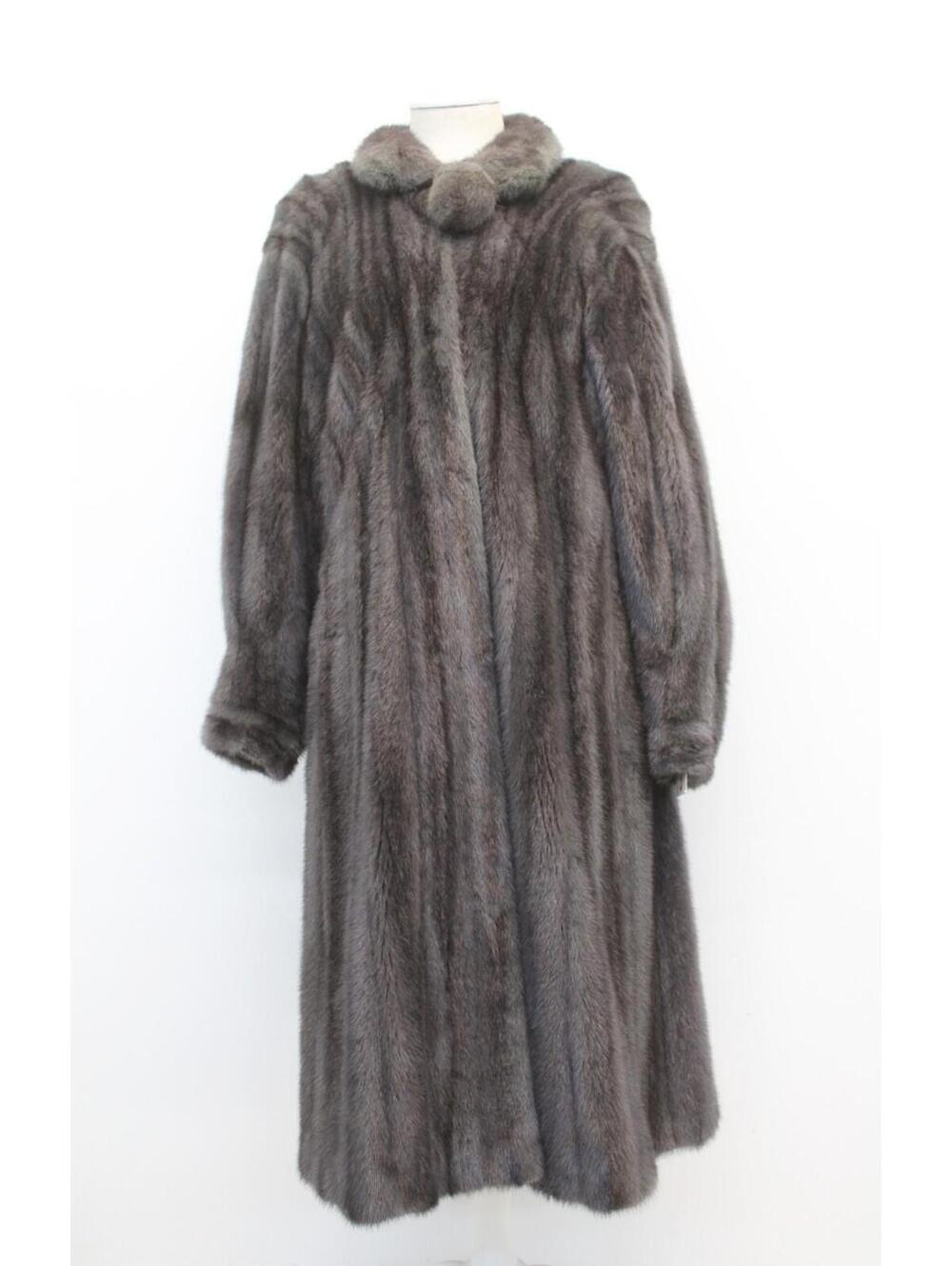 EXCELLENT GRAY CANADIAN FEMALE MINK FUR COAT JACKET WOMAN WOMEN SIZE 4 PETITE